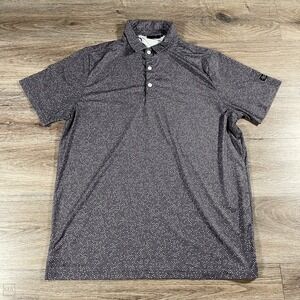 Sunday Swagger Men's Polo Shirt Polka Dot‎ Golf Performance Casual L Gray